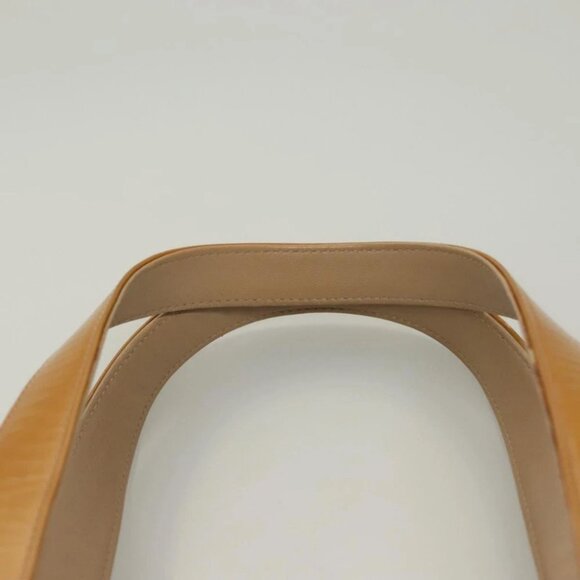 CHANEL Choco Bar Hand Bag Patent Leather Yellow Silver CC Auth mr1387 - Picture 9 of 16